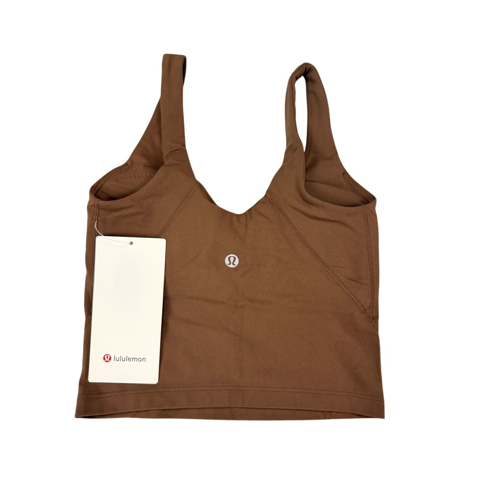 Lululemon Align Tank Top Java Brown Nulu Fabric Cropped Size 0 LW1DTWS MSRP $68